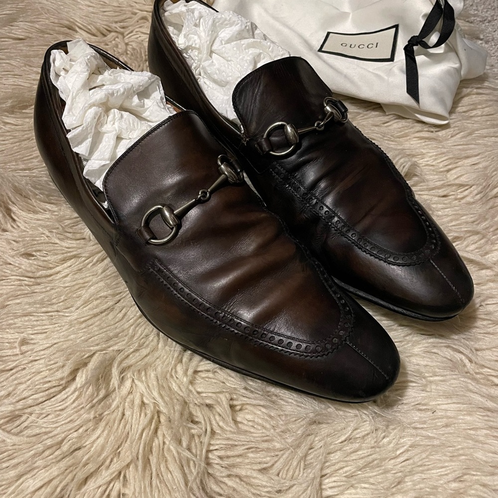 Gucci Mules Horsebit Accent Leather Slipper Loafer